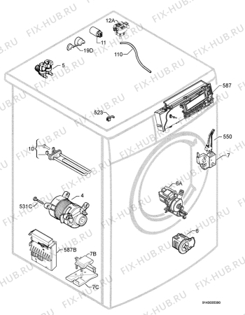 Взрыв-схема стиральной машины Electrolux EWF16980 - Схема узла Electrical equipment 268